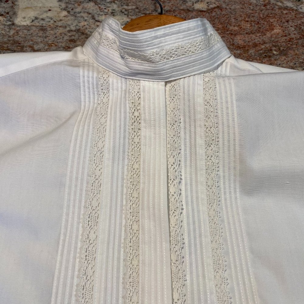 Women's Preppy Jos A Bank Banded Collar Blouse